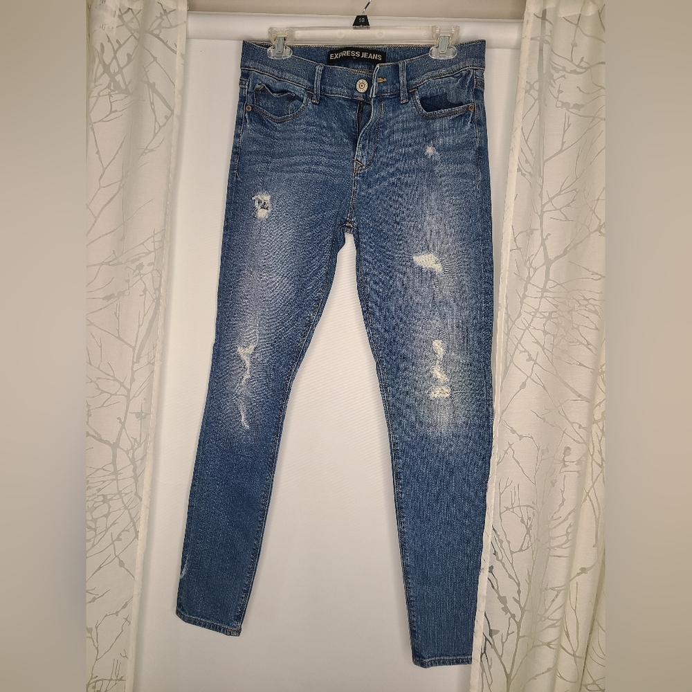 Distressed Blue Jeans